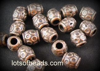 Copper barrel bead spacer